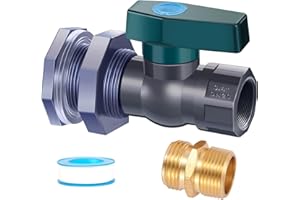Sanpaint PVC Rain Barrel Diverter Kit, 3/4 Inch Rain Barrel Valve, Rain Barrel Spigot Kit with Bulkhead Fitting Adapter for Water Tanks, Aquariums, Tubs, Pools