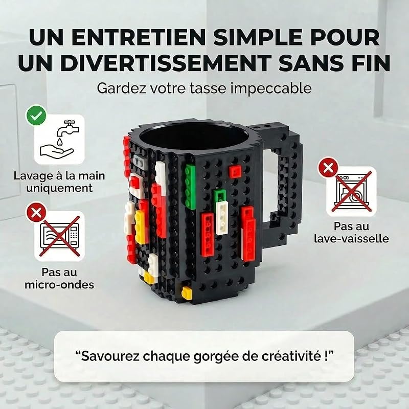® Tasse Lego 350 ml - Mug Briques de Construction DIY