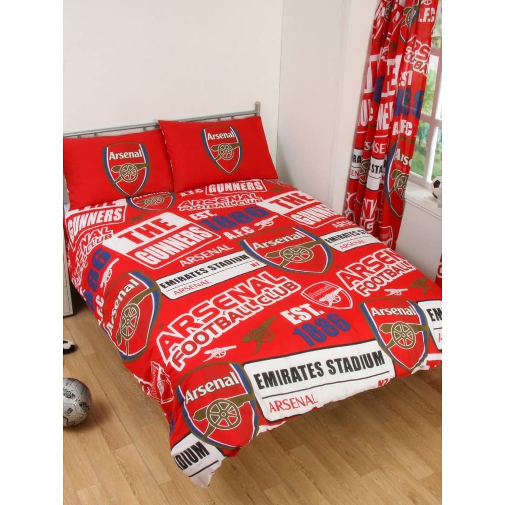 Arsenal Official Double Duvet Cover Set Patch Red