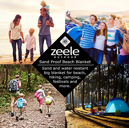 image for Zeele Outdoor Sandproof Beach Blanket XL 10 x 9 - Great for Festivals,