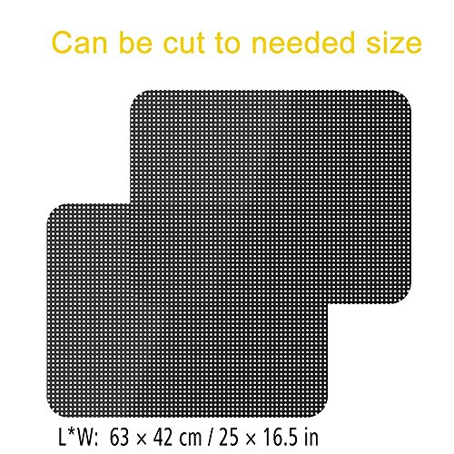 Car Side Window Sunshade Sticker, Lecone 2 PCS Black Reusable Perforated Static Cling Electrostatic Self-adhesive Vehicle Screen Windshield Film for Baby Kids UV Protection (25" x 16.5")