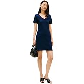Tommy Hilfiger Women's Short Sleeve Cotton V-Neck T-Shirt Dress Casual Dress Loose Fit