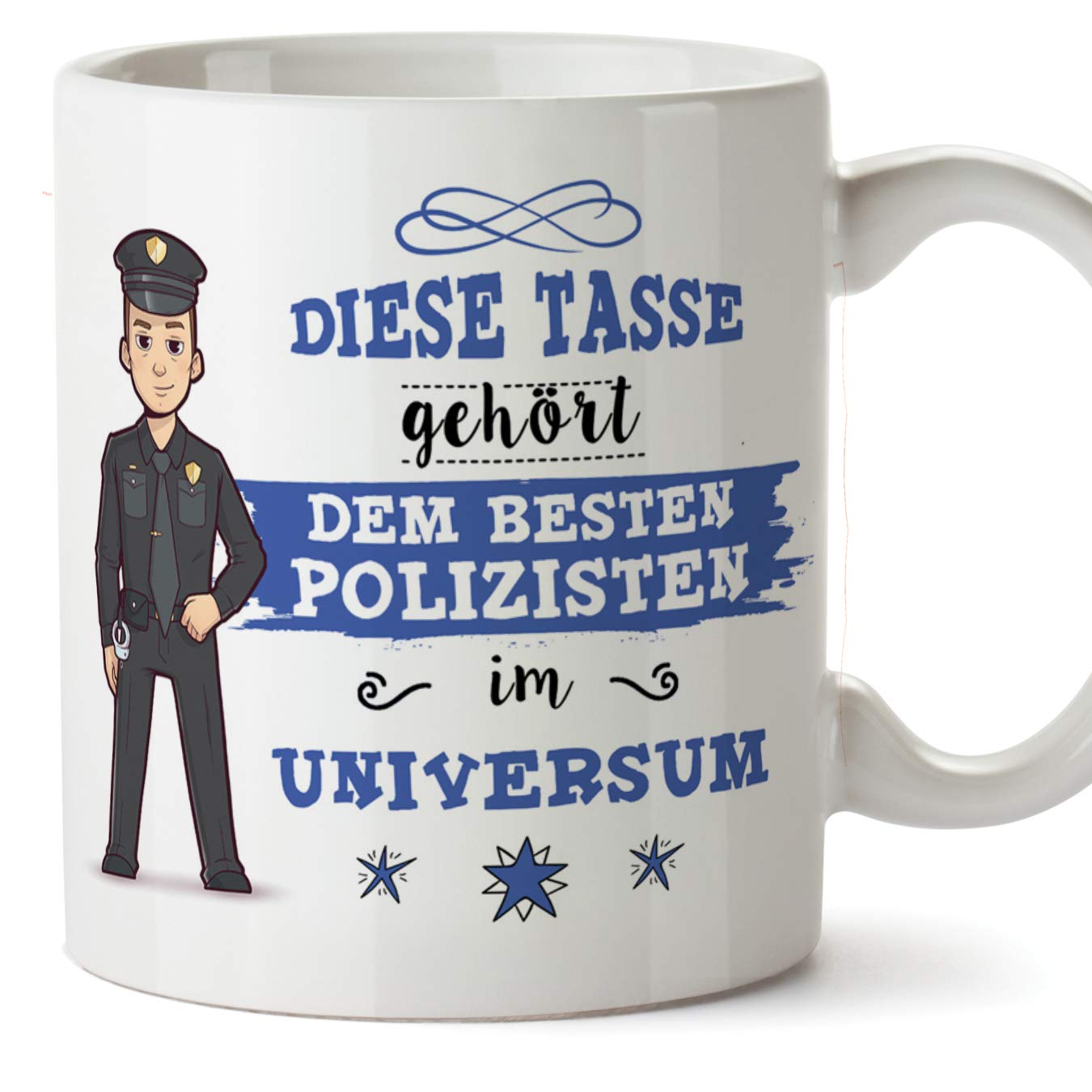 (Mug in German) Policeman Mug/Mug Gift Beautiful and funny coffee mug - This mug belongs to the best cop in the universe - ceramic 350 ml