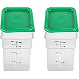 Cambro 4SFSPP190 4 Qt. Translucent Container with SFC2452 Kelly Green Lid, 4Quart, pack of 2