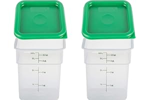 Cambro 4SFSPP190 4 Qt. Translucent Container with SFC2452 Kelly Green Lid, 4Quart, pack of 2