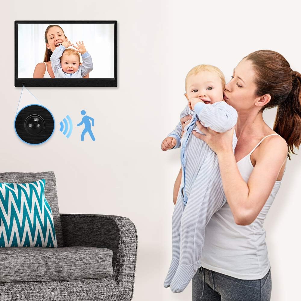 MRQ 14 Inch Full HD Digital Photo Frame Native 1080P High-Resolution IPS Screen, Digital Picture Frame with 180° Viewing Angle, Motion Sensor, Auto-Rotate, Display Photos Via SD, USB : Camera & Photo