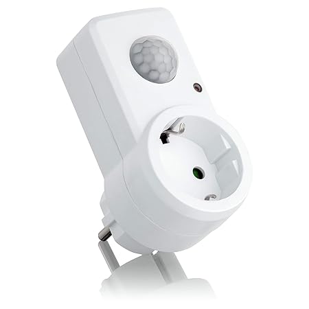 SEBSON Zwischenstecker mit PIR Bewegungsmelder, Sensor Steckdose programmierbar, max. 1200W Glühlampe, max. 300W LED, IP20