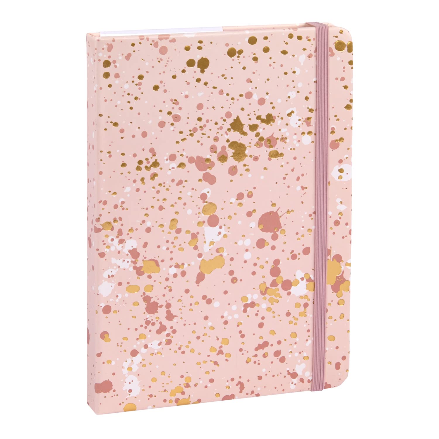 Idena Sparkle Rose 12250 Notebook, Squared, 14 x 20 cm, 192 Pages, 100 g/m², with Document Pocket, Bookmark and Rubber Closure, Pack of 1