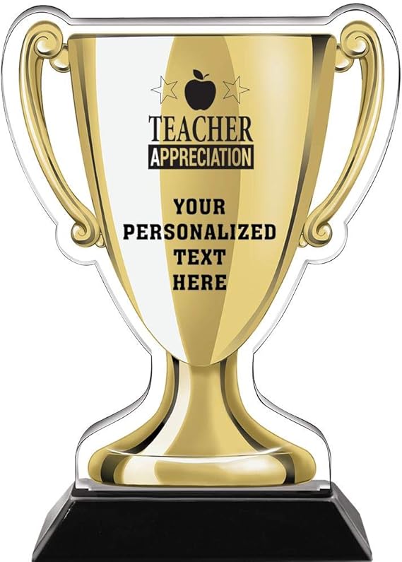 Crown Awards 7" Teacher Gold Cup Trophies, Custom Teacher