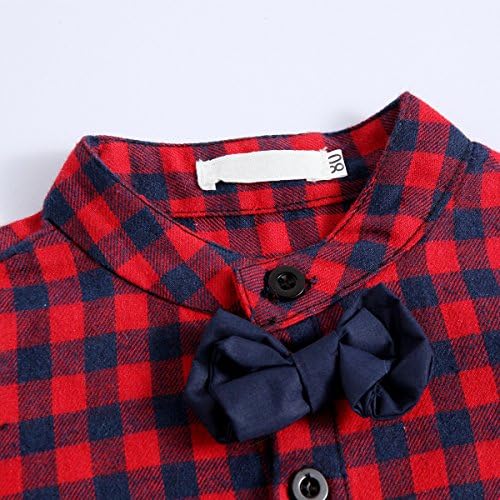 Baby Boy Outfit, Toddler Clothing Set Children Jeans + Romper Shirt with Bow Tie