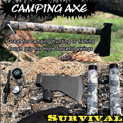 iunio Camping Axe, Hatchet with Sheath, MultiTool, Camp Ax, Survival