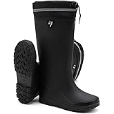 HSBDNZQ Rain Boots for Men Waterproof Mens Knee High Rubber Boots with PVC, Comfort Lightweight Work Mud Boots, Durable Slip Garden Boots for Gardening Fishing