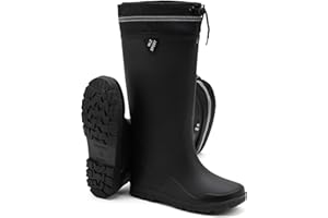 HSBDNZQ Rain Boots for Men Waterproof Mens Knee High Rubber Boots with PVC, Comfort Lightweight Work Mud Boots, Durable Slip Garden Boots for Gardening Fishing