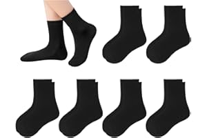 Lainlight 6 Pack Kids Socks Girls Socks for School Uniform Soft Cotton Seamless Toe Athletic Crew Socks