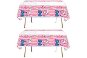 Losede 2pcs Pink Birthday Party Tablecloth Table Cover,Birthday Supplies Decorations (70'' x 42'') (2pcs)