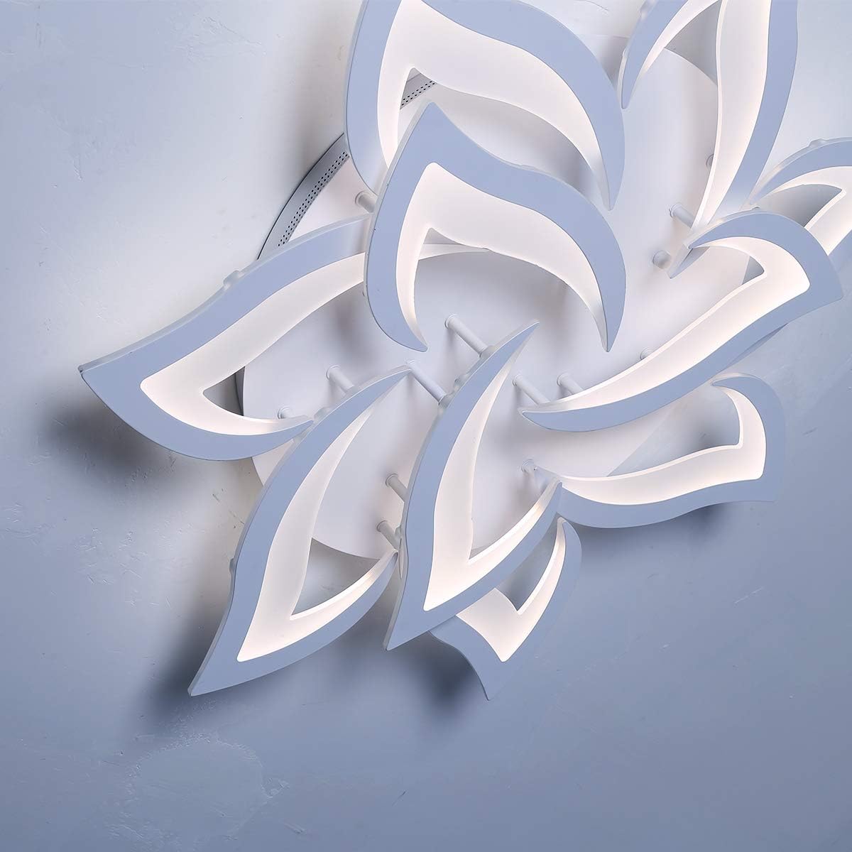 Garwarm LED Ceiling Light 72W 10 Heads Petal Modern Flush Mount Acrylic Ceiling Lamp Chandelier Lighting Fixture for Living Room Bedroom Kitchen, Cool White 6500K - - 
