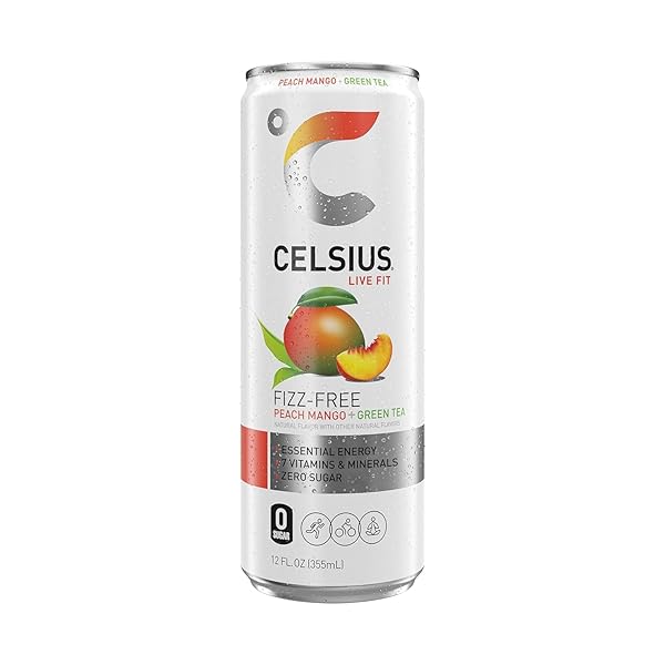 CELSIUS, PEACH MANGO GREEN TEA, 12 FL OZ