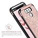 BENTOBEN Compatible with LG V20 Case , Glitter Bling Luxury Slim Fit 2 in 1 Hybrid Hard Cover Laminated with Sparkly Shiny Faux Leather Chrome Phone Case for LG V20(2016 Release), Rose Gold