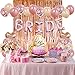 BRIDE Party Decorations Kit- Rose Gold Foil Fringe Curtain, 20 Latex Balloons, 10 Confetti Balloon, BRIDE and Ring Heart Round Mylar Balloons for Bachelorette Bridal Shower Party Supplies