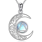 MONGAS AA Sober Gifts for Women Sterling Silver Sobriety Necklace Alcoholics Anonymous Recovery Necklace Sobriety Jewelry for Women