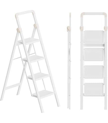 WOA WOA 2 Step Ladder, Foldable Step Stool, Aluminum Lightweight Ladder For Home Kitchen Closet