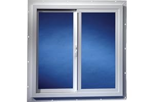 Duo-Corp Agriclass Double Slide Vinyl Tempered Utility Window White Glass/Vinyl Window 35-1/2" - Case of: 1