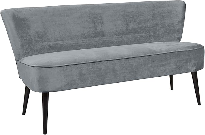 lifestyle4living Esszimmerbank mit Lehne, Hell-Grau, 3-Sitzer, Vintage