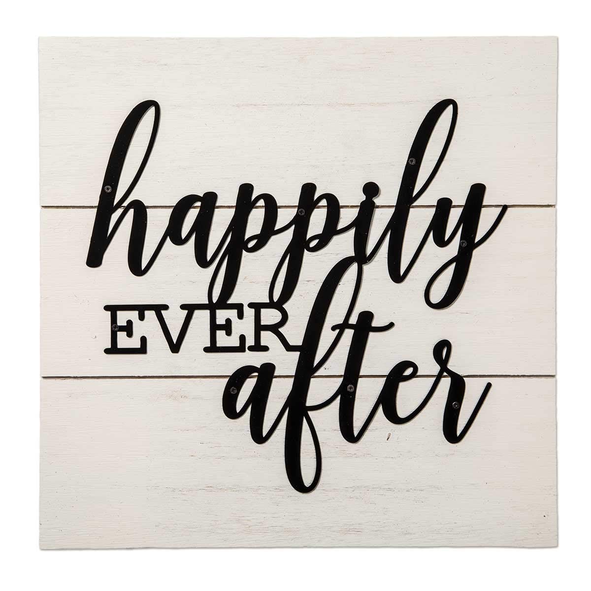 Photo 1 of Brownlow Gifts Decorative Wood Pallet Sign, 12 x 12-Inches, Happily Ever After