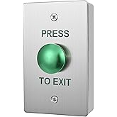 Push to Exit Button for Door Access Control Big Press Button Waterproof Stainless Steel Shell with Back Mounted Box NO/COM Output
