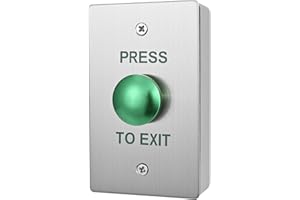 YUANWIN Push to Exit Button for Door Access Control Big Press Button Waterproof Stainless Steel Shell with Back Mounted Box NO/COM Output