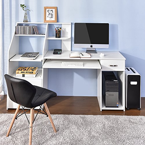 Multi-Functions Computer Desk with Storage Draws，Office Desk with ...