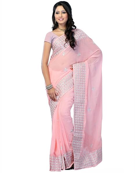 chiffon party wear saree on amazon