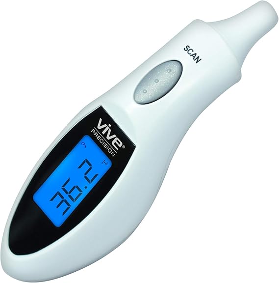 Vive Precision Ear Thermometer for Kids Digital Adult in Ear Temperature Checker Accurate