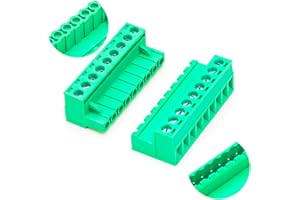GENERIC Tcenofoxy 5.08mm Male & Female 2/3/4/5/6/7/8/9/10/11/12/13/14/15/16/18/20/24 Pin Phoenix Connector No Soldering Green PCB Screw Terminal Block Connector (1Set 5.08MF-9Pin)