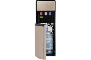 PLOCVB Bottom Loading Water Dispenser, 5 Gallon Water Dispenser, Hot Cold Water Dispenser for 5 Gallon Bottle, Water Machine Hot/Cold Water Dispenser for Bedroom Home Office Kitchen (Gold 2)
