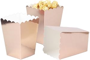 AimtoHome Rose Gold Popcorn Boxes Mini Paper Popcorn Box Cardboard Popcorn Container for Party, Pack of 24
