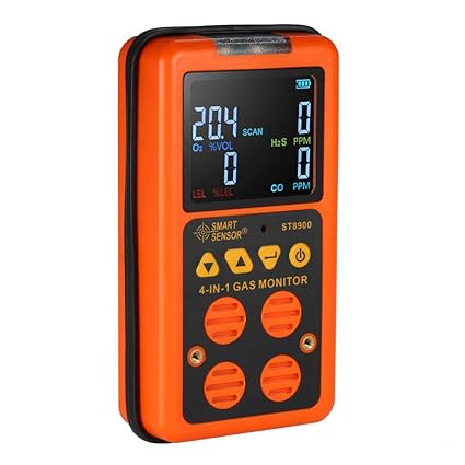 IW.HLMF 4 en 1 LCD Digital Detector de Gas O2 H2S CO LEL ...