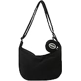 eYLun Women Corduroy Crossbody Bag Small Tote Bag Shoulder Handbag Adjustable Mini Crescent Bags