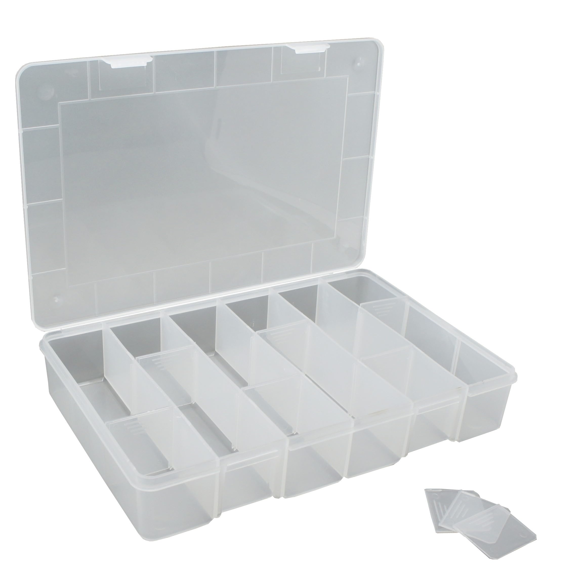Viso O300 Plastic Storage Box with 15-Removable Inserts - Transparent