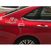 Simon Cat Car Fuel Tank Cover Sticker - Cute Cartoon Vinyl Decal - Scratch-Resistant Gas Cap Decoration - Easy to Apply & Remove (5''x9.14'', 2pcs)