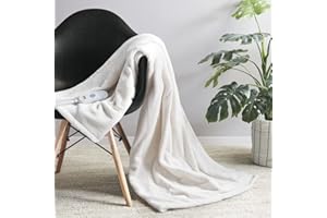 Serta Luxuriously Soft Plush Electric Blanket Fast Heating Cozy Cover, Safety Auto Shut Off Timer, Low EMF, Multi Heat Settin