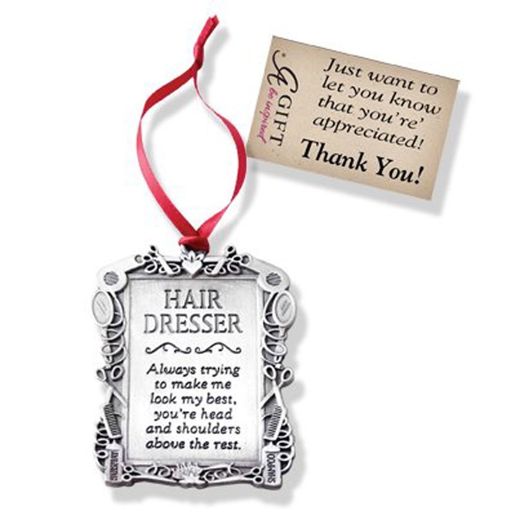 Super Hairdresser Hair Stylist Pewter Christmas Ornament