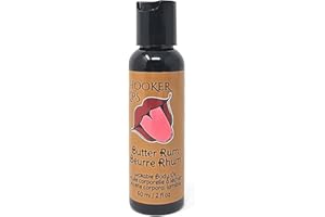 Hooker Lips Butter Rum Lickable Body Oil. Made in Canada. Edible Flavoured Massage Oil. 60 ml.
