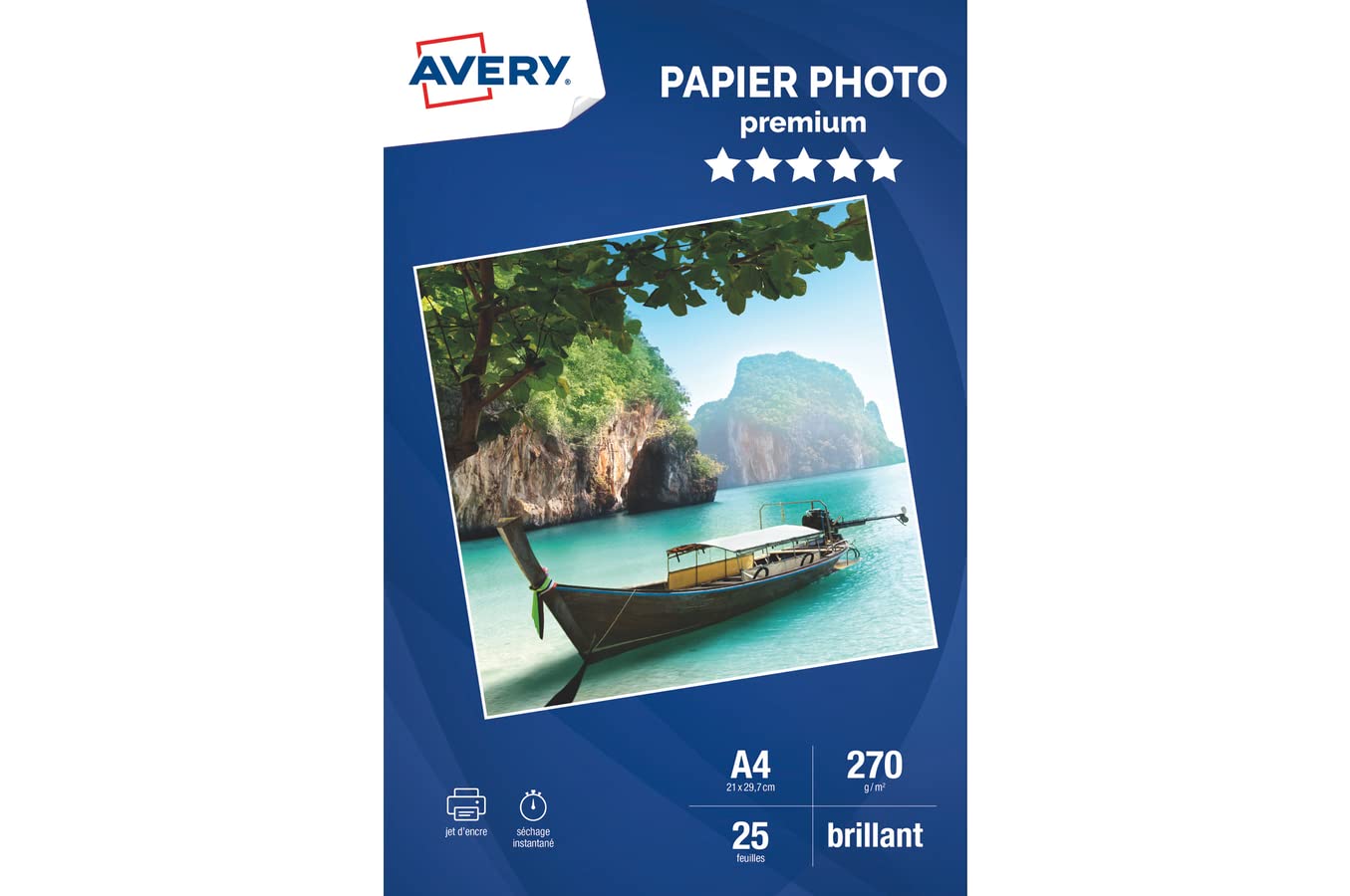 AVERY 2739-25 Glossy Photo Paper 25 Sheets 270 g/m² White A4 Printing: Inkjet