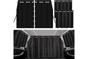 XCBYT Car Divider Curtain - Set of 3 Car Privacy Curtains with Rod 99% Light Block Winodw Shades for Van SUV Pickup Truck Travel Nap Camping