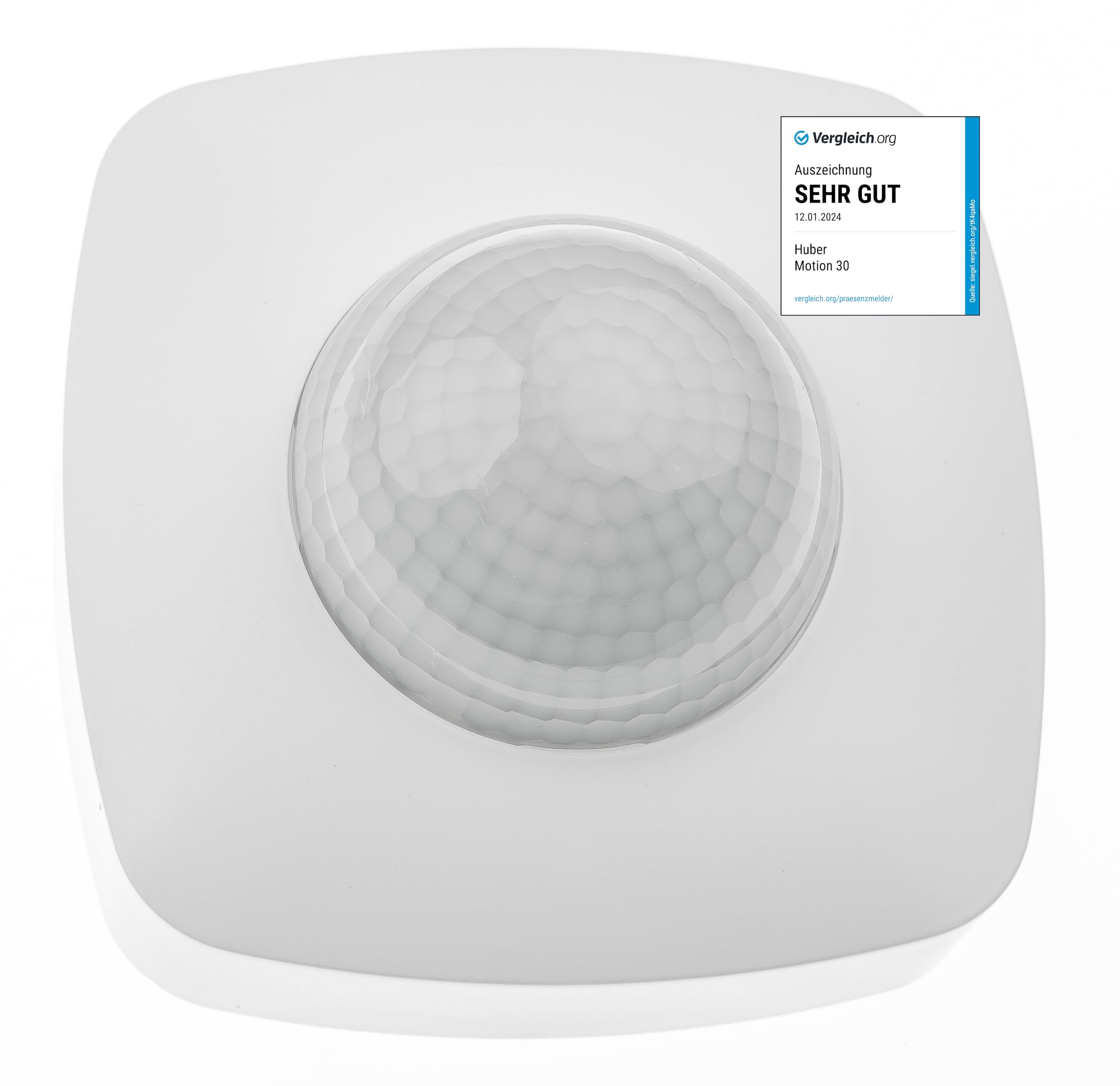 Huber Energy Efficient 30, Motion Sensor 360° Motion Detector Sensitive by 3 Sensors and Matrix Lenses, white 0.50 W, 230.00 voltsV