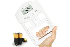 Vive Precision Grip Strength Tester - Hand Grip Dynamometer - Handheld Digital Grip Measurement Meter Device Trainer Power 198 Lbs / 90 Kgs - Strengthener Exerciser for Sports, School and Home Use
