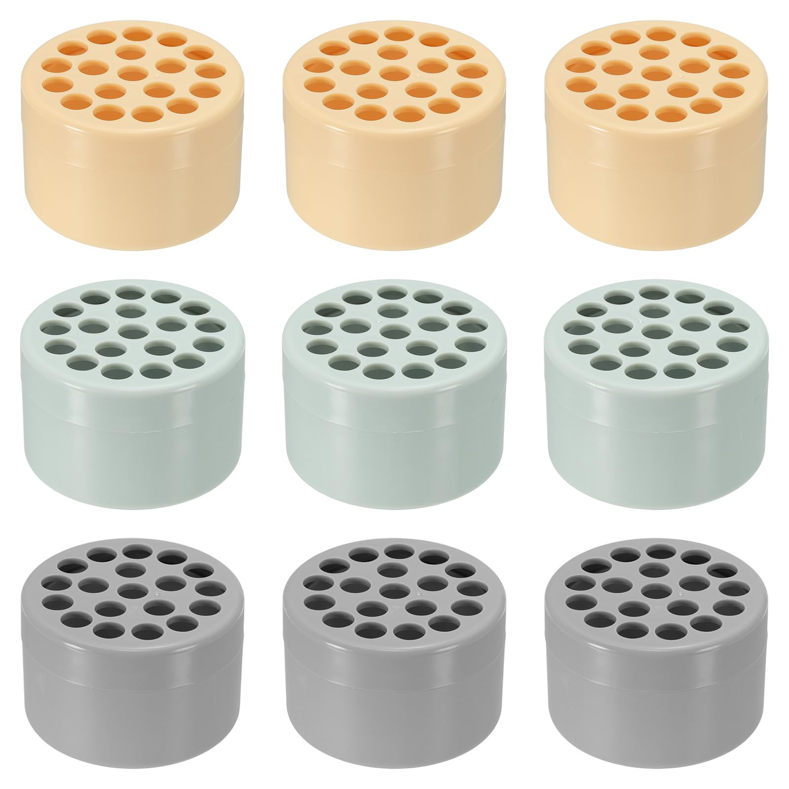 PATIKIL Spiral Flower Stem Holder, 9 Pcs Spiral Stem Holder Spiral Ikebana Stem Holder for DIY Flower Vases Decoration, Yellow Green Grey