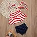 Baby Girls 3 Pcs Bikini Sets Striped Halter Bra Top+Bottom+Headband Swimwear (1-2T, Striped)