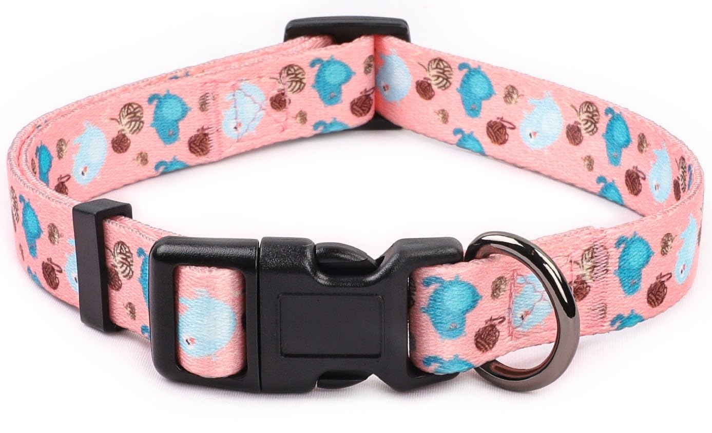 COSYHOMELONDON Dog Collar for Small Dogs, Cute Small Medium Large Dog Pet Collar, with Floral Patterns, Soft Adjustable for Boy Girl Female Male Puppy Dog Collar (Animal Print B, s)